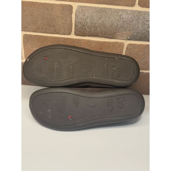 Woolrich Moccasin Slippers Women Size‎ 8.5-9.5 Brown Leather Shearling - Picture 8 of 11